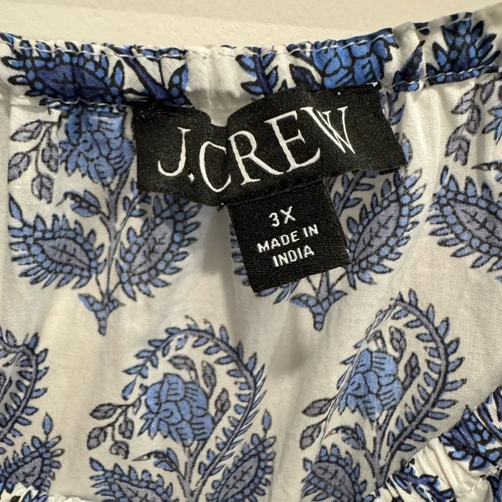 J. Crew Long Sleeve Dress in Blue and White Paisley EUC - Picture 6 of 6
